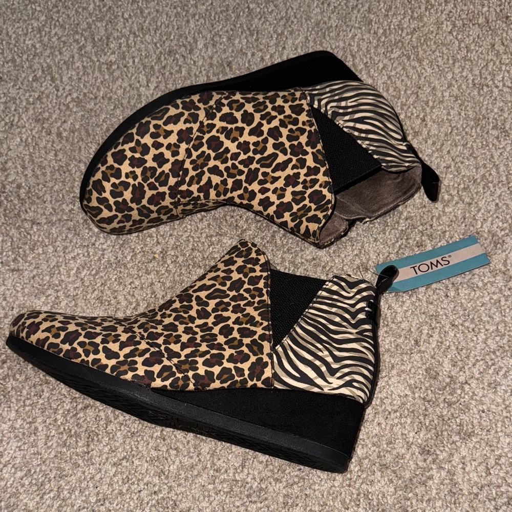 TOMS Leopard and Zebra Print Ankle Boots